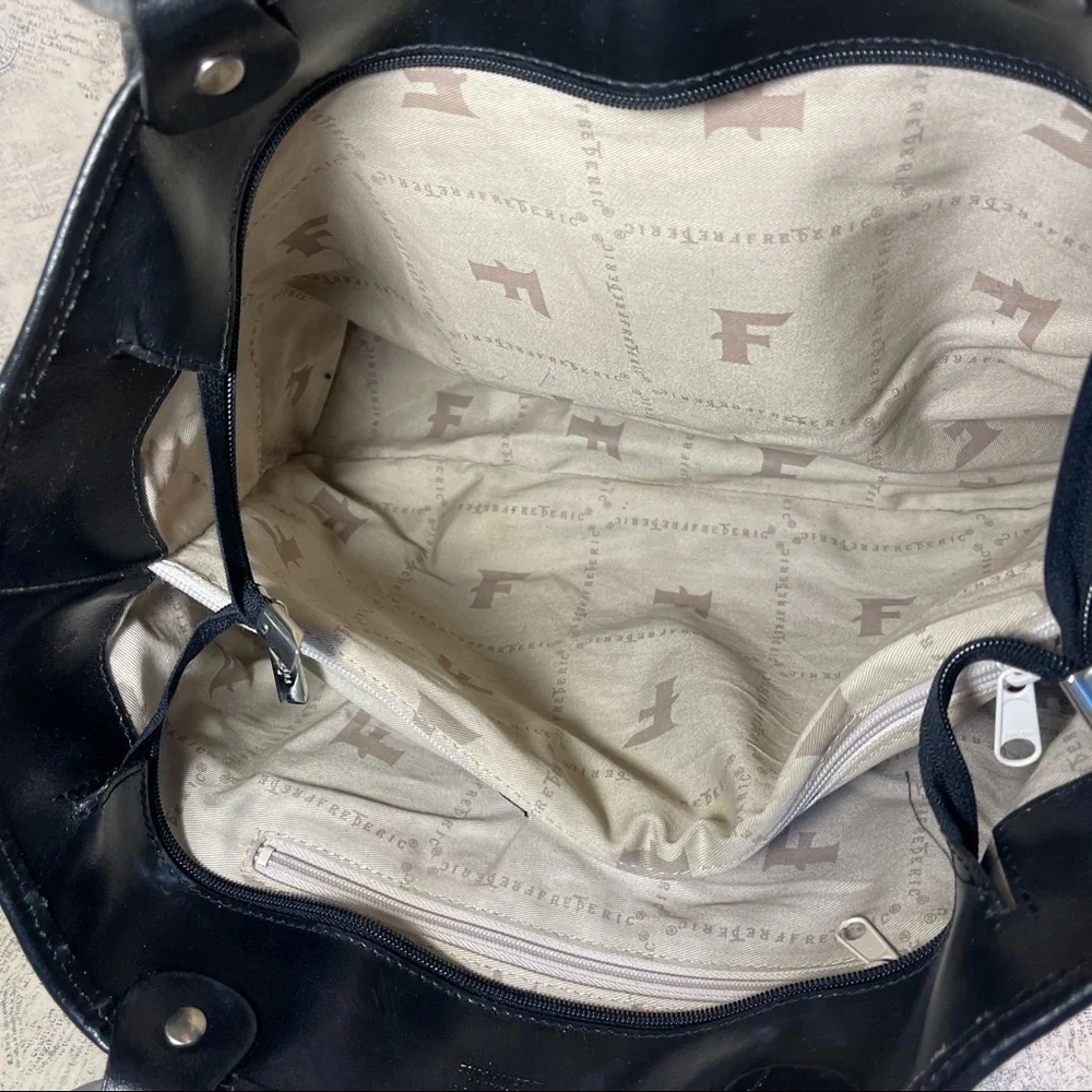 Frederic Paris black leather satchel